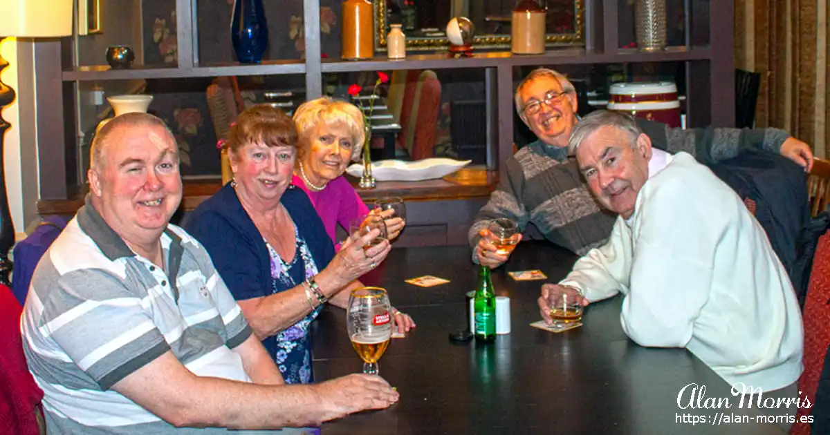 Family having a drink at the Oak Pub.